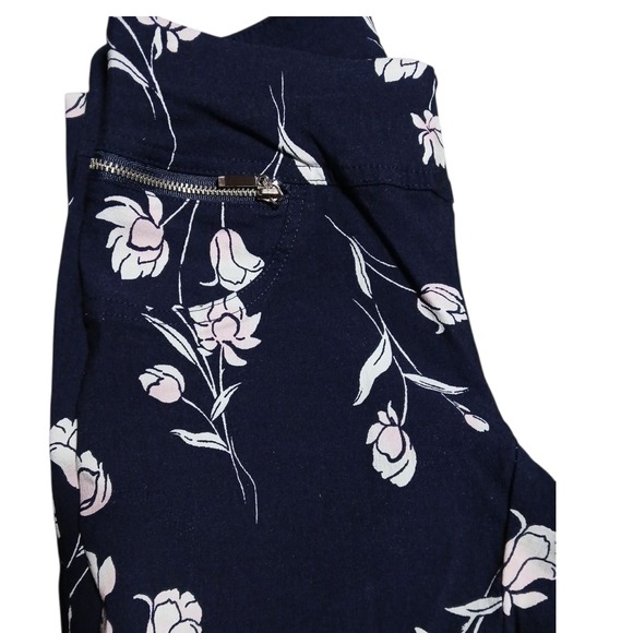 Joe Benbasset Women's Blue With Floral Pattern Strech Skinny Pants Size XS - Picture 4 of 6